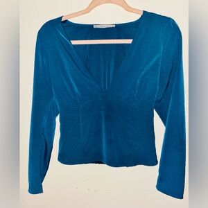 Abercrombie & Fitch Teal Long Sleeve Blouse Size Small